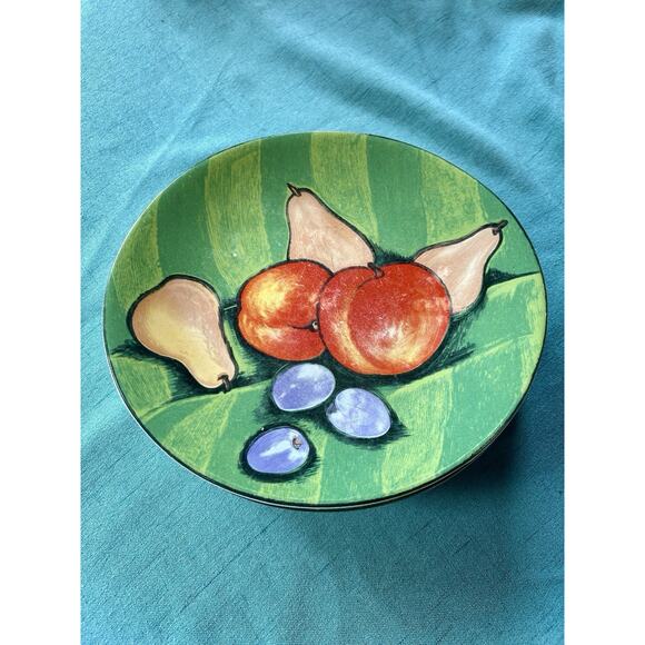Vintage Tuscany 4902 By Sango Salad Plates Vibrant Fruit 8.25” - 5 Available - Picture 1 of 3